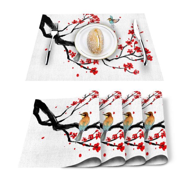 table runner spring flower bird placemat for dining non-slip and heat-insulating mat decoration
table runner spring flower bird placemat for dining non-slip and heat-insulating mat decoration
