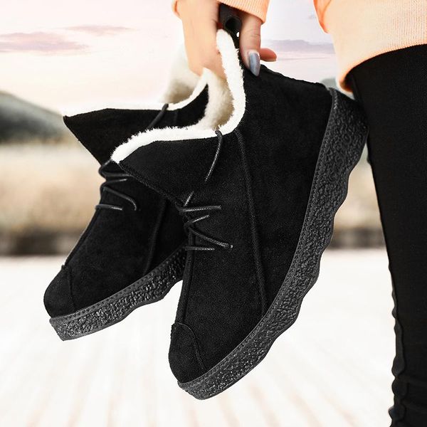 boots 2021 fashion winter women's round toe mid-heel all-match suede ankle lace up plus velvet thick casual snow, Black
boots 2021 fashion winter women's round toe mid-heel all-match suede ankle lace up plus velvet thick casual snow, Black