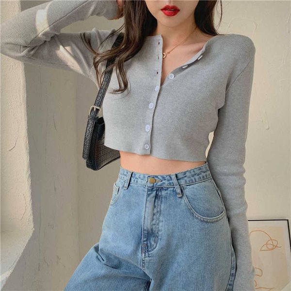 chic kintted cardigan women autumn casual short sweater fashion long sleeve thin coat knitwear jumper 210604, White
chic kintted cardigan women autumn casual short sweater fashion long sleeve thin coat knitwear jumper 210604, White