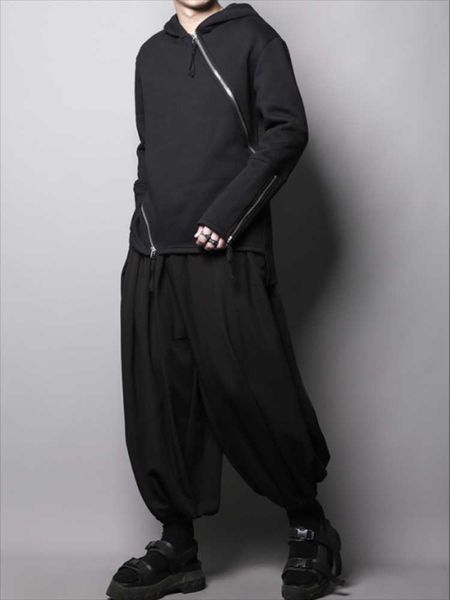 men's hoodies & sweatshirts long sleeve hoodie autumn/winter dark irregular zipper splice design thick warm fashion pullover, Black
men's hoodies & sweatshirts long sleeve hoodie autumn/winter dark irregular zipper splice design thick warm fashion pullover, Black