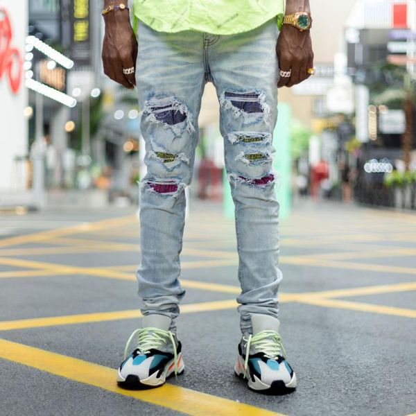 men's jeans 2021 male fashion tide spring summer light blue denim pants bleached crystal hole patch slim high street
men's jeans 2021 male fashion tide spring summer light blue denim pants bleached crystal hole patch slim high street
