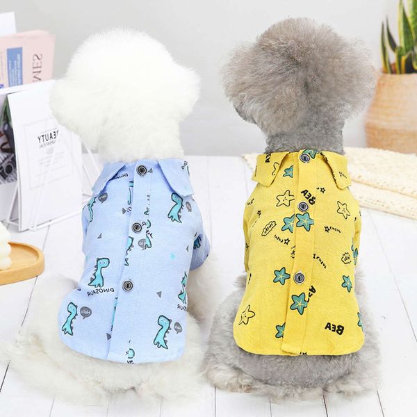 the dog clothes pet dog clothes dinosaur shirt in spring and summer