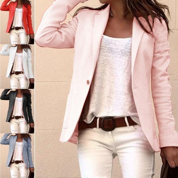 women's suits & blazers fashion 2021 spring autumn suit women pure color office long sleeve lapel collar slim simple style, White;black
women's suits & blazers fashion 2021 spring autumn suit women pure color office long sleeve lapel collar slim simple style, White;black