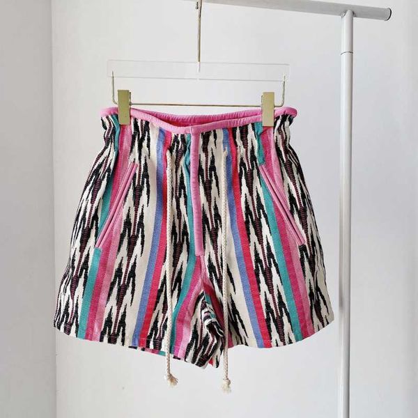 women's shorts striped colorful women high waist drawstring belt tied fashion boho cotton, White;black
women's shorts striped colorful women high waist drawstring belt tied fashion boho cotton, White;black