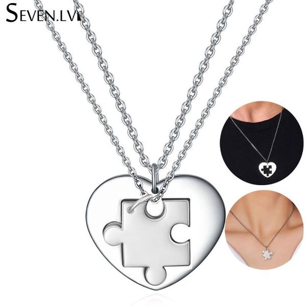 2pcs / set heart puzzle pendant necklace lovers jewelry stainless steel chain necklaces valentine gift for women men, Silver
2pcs / set heart puzzle pendant necklace lovers jewelry stainless steel chain necklaces valentine gift for women men, Silver