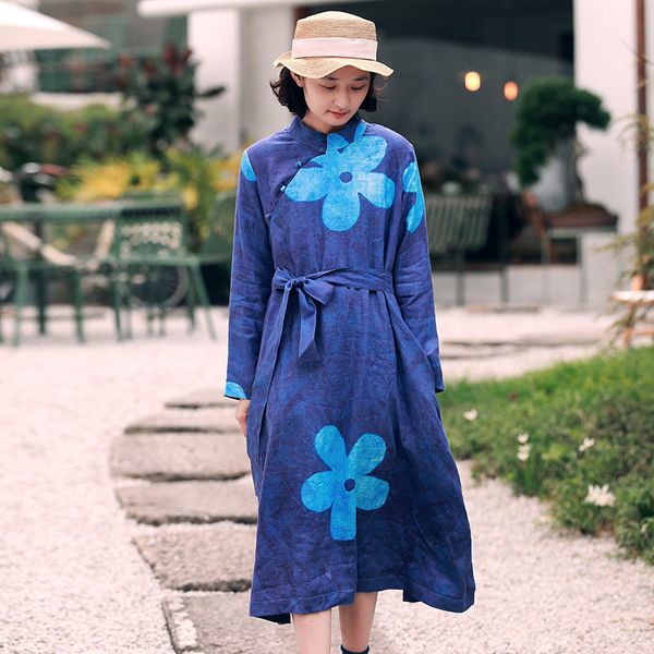 johnature autumn winter retro print stand plate buckle long sleeve dress cotton linen comfortable women fashion dresses 210521, Black;gray
johnature autumn winter retro print stand plate buckle long sleeve dress cotton linen comfortable women fashion dresses 210521, Black;gray