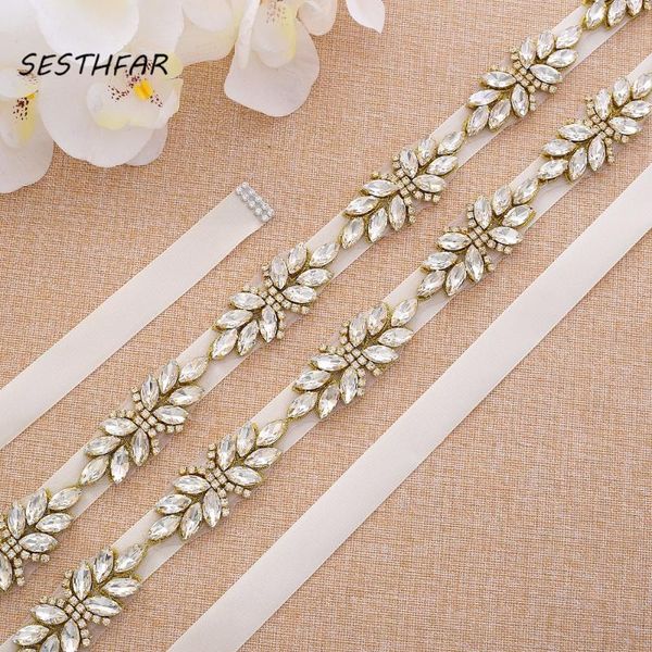 wedding sashes sesthfar rhinestone belt golden diamond crystal flower belts bridal sash for dresses, White
wedding sashes sesthfar rhinestone belt golden diamond crystal flower belts bridal sash for dresses, White