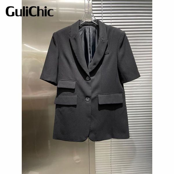 women's suits & blazers 7.12 high end quality fashion back letter print half sleeve temperament blazer women, White;black
women's suits & blazers 7.12 high end quality fashion back letter print half sleeve temperament blazer women, White;black