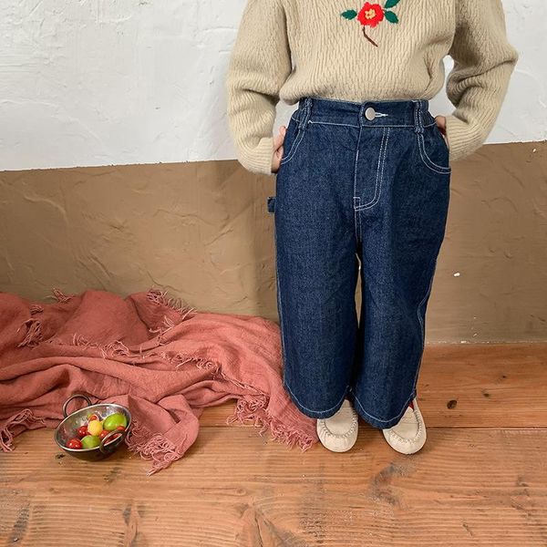 jeans girls autumn fashion wide leg children big pocket loose denim pants 1-6y, Blue
jeans girls autumn fashion wide leg children big pocket loose denim pants 1-6y, Blue