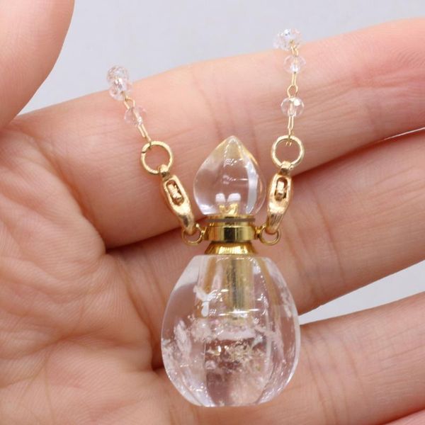 pendant necklaces necklace natural stone clear quartz charming perfume bottle 18x34mm for lady romantic gift, Silver
pendant necklaces necklace natural stone clear quartz charming perfume bottle 18x34mm for lady romantic gift, Silver
