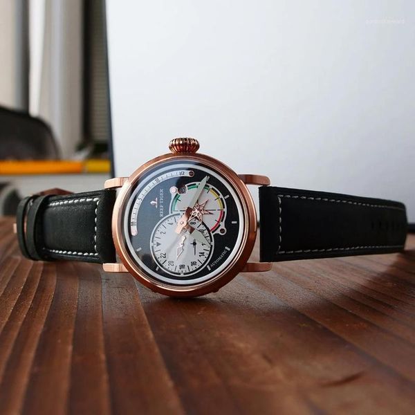 reef tiger/rt mens watches luminous military automatic mechanical genuine leather strap clock wristwatches, Slivery;brown
reef tiger/rt mens watches luminous military automatic mechanical genuine leather strap clock wristwatches, Slivery;brown