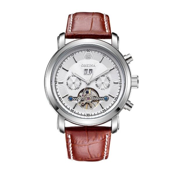 classic tourbillon mens watches automatic watch silver case calendar waterproof male clock mechanical wristwatches, Slivery;brown
classic tourbillon mens watches automatic watch silver case calendar waterproof male clock mechanical wristwatches, Slivery;brown