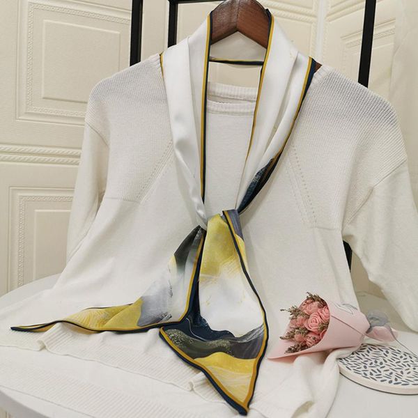 scarves fashion printed long small silk scarf women's narrow artistic neckerchief tie package belt hair band women skinny, Blue;gray
scarves fashion printed long small silk scarf women's narrow artistic neckerchief tie package belt hair band women skinny, Blue;gray