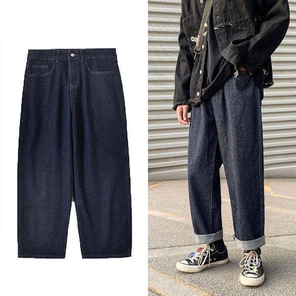 men's jeans fashion loose straight casual wide leg pants cowboy mans streetwear korean hip hop trousers, Blue
men's jeans fashion loose straight casual wide leg pants cowboy mans streetwear korean hip hop trousers, Blue