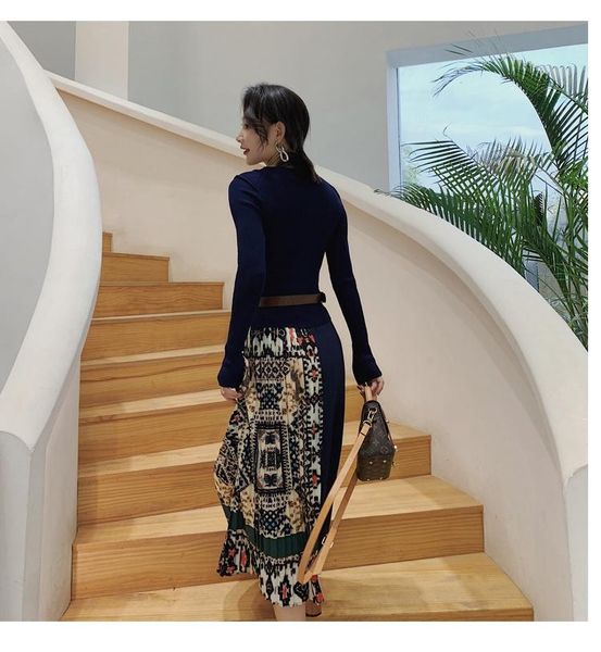 casual dresses elegant sweater dress autumn winter knitted long sleeve women printing pleated patchwork office, Black;gray
casual dresses elegant sweater dress autumn winter knitted long sleeve women printing pleated patchwork office, Black;gray