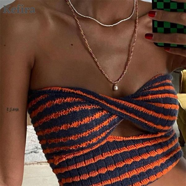 women's tanks & camis kefira summer 2021 striped knitted crop women hollow out sleeveless backless vintage fashion sweater tank, White
women's tanks & camis kefira summer 2021 striped knitted crop women hollow out sleeveless backless vintage fashion sweater tank, White