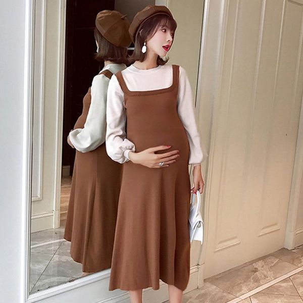 pregnant women thick dresses sets bishop sleeve full mid-calf elastic casual knitted sweater maternity clothings, White
pregnant women thick dresses sets bishop sleeve full mid-calf elastic casual knitted sweater maternity clothings, White