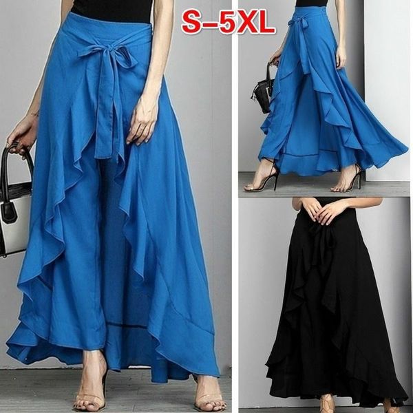 women's pants & capris pure color long skirts style elegant wide leg plus size women chiffon knot tie waist ruffle, Black;white
women's pants & capris pure color long skirts style elegant wide leg plus size women chiffon knot tie waist ruffle, Black;white