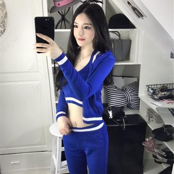women's two piece pants spring women sweater suits knit casual tracksuits long sleeve jacket + vest sport three sets female outfits y43, White
women's two piece pants spring women sweater suits knit casual tracksuits long sleeve jacket + vest sport three sets female outfits y43, White