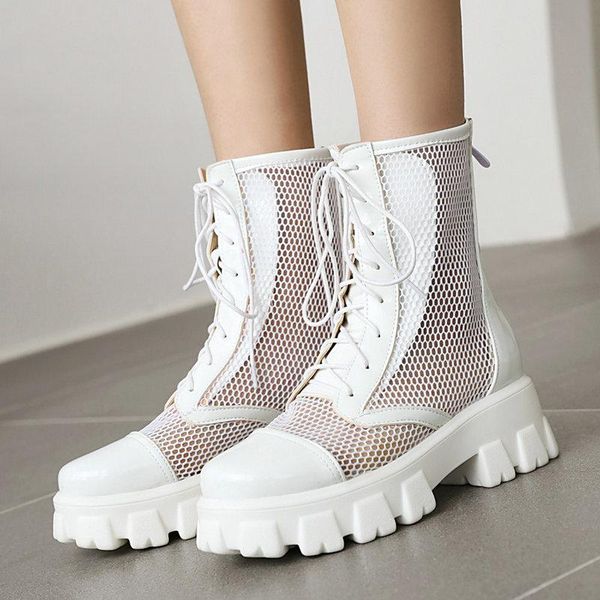 boots summer breathable women mesh fashion zipper cross tied riding ladies platform thick high heel spring shoes woman, Black
boots summer breathable women mesh fashion zipper cross tied riding ladies platform thick high heel spring shoes woman, Black