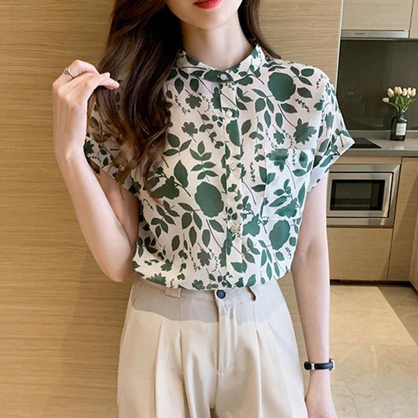 women's blouses & shirts ljsxls print chiffon shirt elegant stand collar women blouse casual batwing sleeve blusas mujer summer short, White
women's blouses & shirts ljsxls print chiffon shirt elegant stand collar women blouse casual batwing sleeve blusas mujer summer short, White
