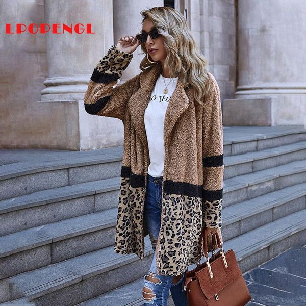 women's jackets autumn winter long coat 2021 fashion all-match ladies stitching leopard street style lapel sleeve cotton material, Black;brown
women's jackets autumn winter long coat 2021 fashion all-match ladies stitching leopard street style lapel sleeve cotton material, Black;brown