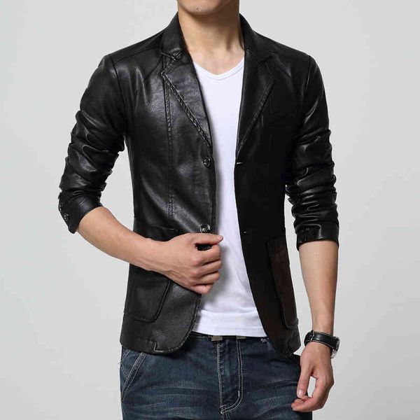 2021 fashion new men's casual boutique suit leather et / male solid color busins collar pu blazers long sve drs coat, Black
2021 fashion new men's casual boutique suit leather et / male solid color busins collar pu blazers long sve drs coat, Black