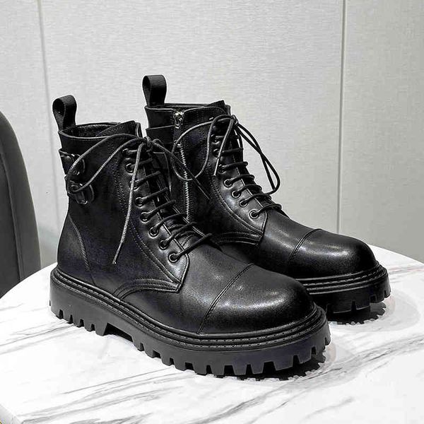 Dress Shoes Martin - men's motorcycle boots, round headband shoes, British fashion trend, autumn and winter, LSN8, Black
Dress Shoes Martin - men's motorcycle boots, round headband shoes, British fashion trend, autumn and winter, LSN8, Black