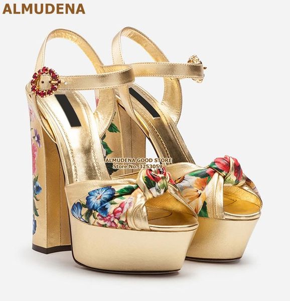flowers printed bowtie gold chunky heel sandals high platform bling red crystal ring buckle butterfly-knot shoes, Black
flowers printed bowtie gold chunky heel sandals high platform bling red crystal ring buckle butterfly-knot shoes, Black