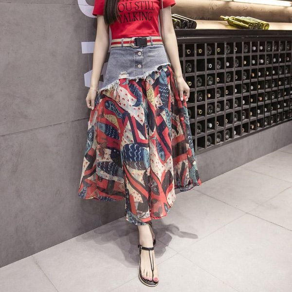summer casual women demin skirt chiffon patchwork skirts ladies buttons hole tasseal high waist bottoms female mujer moda, Black
summer casual women demin skirt chiffon patchwork skirts ladies buttons hole tasseal high waist bottoms female mujer moda, Black