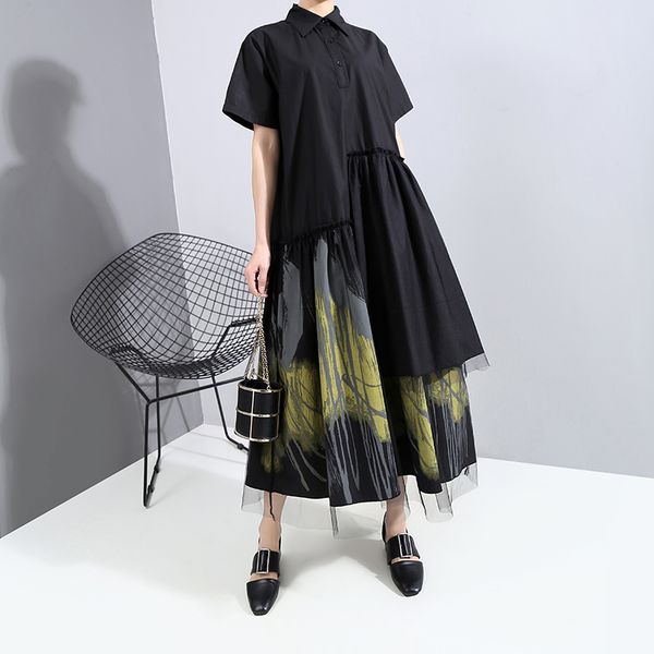 2021new 2021 painted style women summer designer vintage black long shirt dress retro print mesh overlay lady casual dress robe 6138, Black;gray
2021new 2021 painted style women summer designer vintage black long shirt dress retro print mesh overlay lady casual dress robe 6138, Black;gray