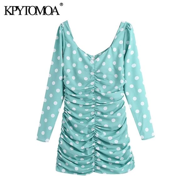 women chic fashion polka dot pleated mini dress vintage long sleeve back zipper female dresses vestidos mujer 210420, Black;gray
women chic fashion polka dot pleated mini dress vintage long sleeve back zipper female dresses vestidos mujer 210420, Black;gray