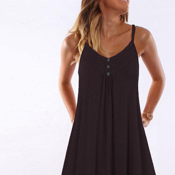 sleeveless summer spaghetti strap womens dresses double breasted plain shift fashion party night vestidos, Black;gray
sleeveless summer spaghetti strap womens dresses double breasted plain shift fashion party night vestidos, Black;gray