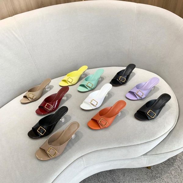 summer women metal decoration slippers ladies solid genuine leather transparent heel zapatillas mujerdesigner shoes, Black
summer women metal decoration slippers ladies solid genuine leather transparent heel zapatillas mujerdesigner shoes, Black