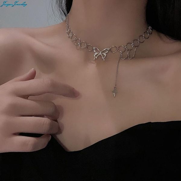 chains fashionable individual character creative design butterfly shape necklace women cute punk jewelry, Silver
chains fashionable individual character creative design butterfly shape necklace women cute punk jewelry, Silver