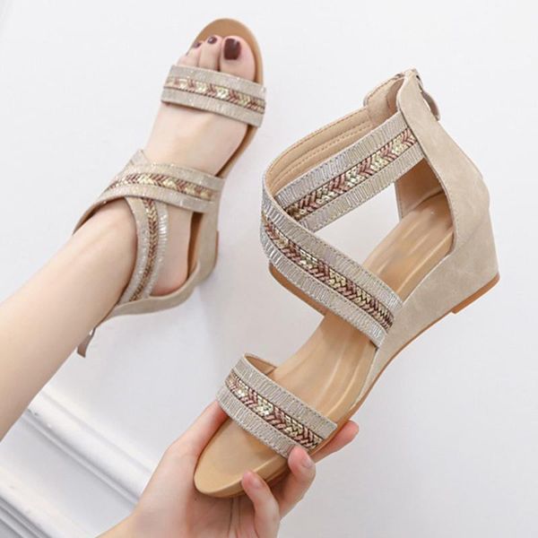 sandals summer 2021 wedges bottom retro women big size zipper woman outside beach designer shoes, Black
sandals summer 2021 wedges bottom retro women big size zipper woman outside beach designer shoes, Black
