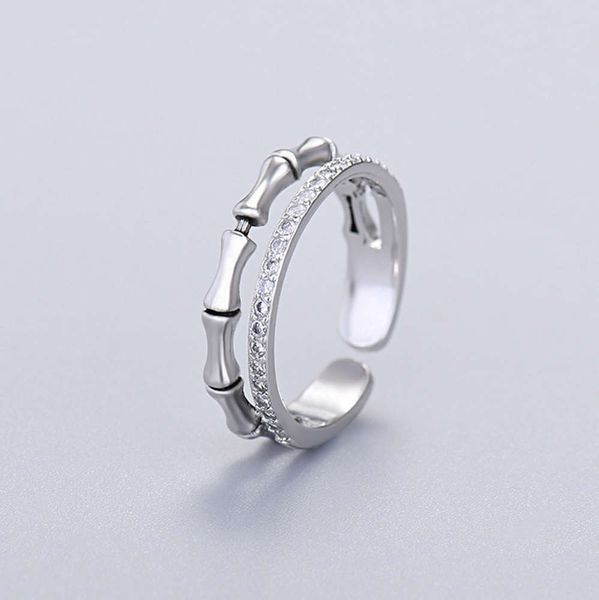 japan and south korea simple fashion star joint thai silver personalized bamboo opening ring female, Black
japan and south korea simple fashion star joint thai silver personalized bamboo opening ring female, Black