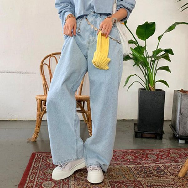 women's jeans high-waisted straight korean wide-leg casual trousers, mopping pants baggy large size fashion washed light blue
women's jeans high-waisted straight korean wide-leg casual trousers, mopping pants baggy large size fashion washed light blue
