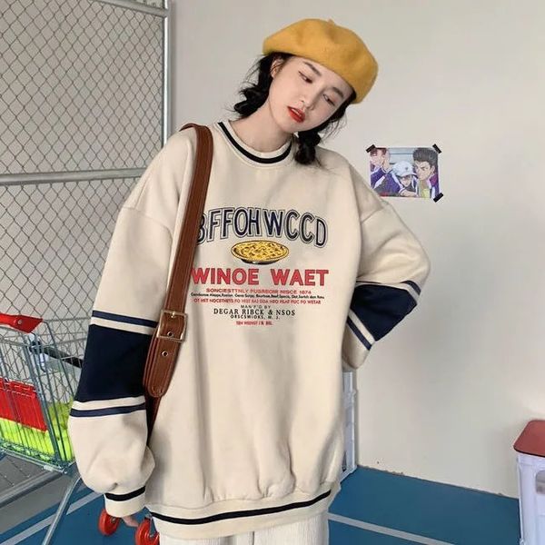 women hoodie jamiela style brand vintage letter print crewneck sweatshirt for teens long sleeve new korean harajuku clothes, Black
women hoodie jamiela style brand vintage letter print crewneck sweatshirt for teens long sleeve new korean harajuku clothes, Black