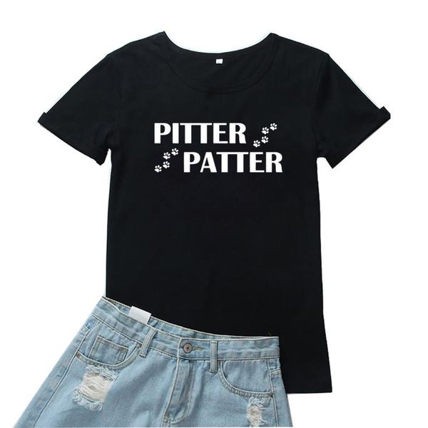 women's t-shirt pitter patter t shirt women letters pattern tshirt woman black casual clothes tee femme funny cotton tide, White
women's t-shirt pitter patter t shirt women letters pattern tshirt woman black casual clothes tee femme funny cotton tide, White