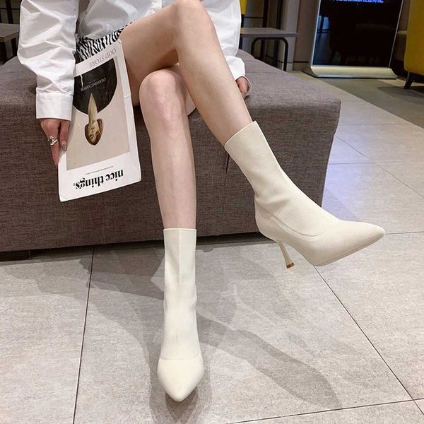 high heeled shoes boots knitting socks mid-calf thin heel pointed elastic female 8890 210429, Black
high heeled shoes boots knitting socks mid-calf thin heel pointed elastic female 8890 210429, Black