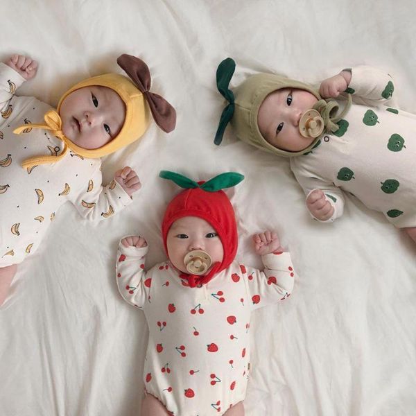 0-24m newborn baby bodysuit cute fruit print jumpsuit cotton long sleeve boys girls bodysuits with hat toddler baby clothes 210413, White
0-24m newborn baby bodysuit cute fruit print jumpsuit cotton long sleeve boys girls bodysuits with hat toddler baby clothes 210413, White