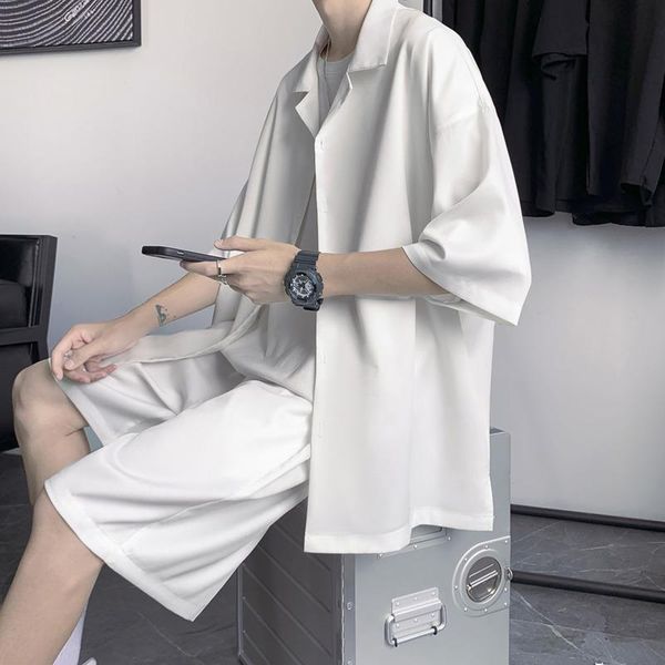 men's tracksuits summer two-piece sets fashion business society mens dress korean loose short-sleeved shirt shorts men short, Gray
men's tracksuits summer two-piece sets fashion business society mens dress korean loose short-sleeved shirt shorts men short, Gray