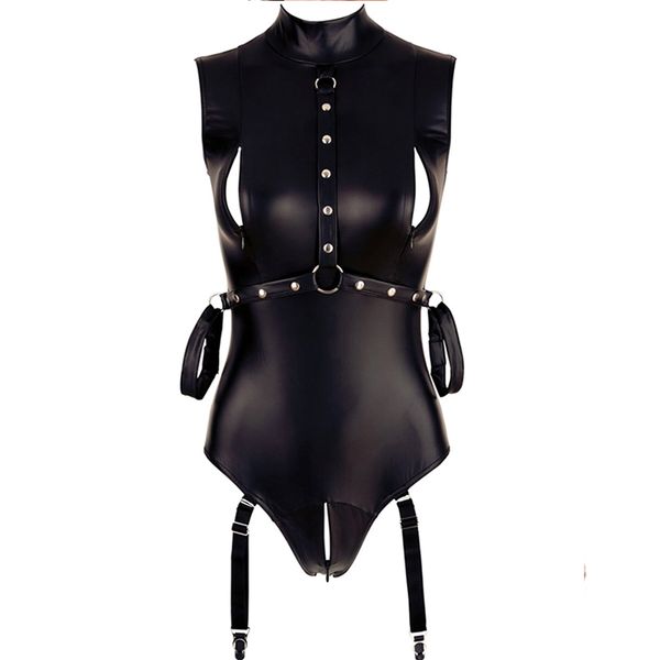 comeondear women pu leather bodysuits sleeveless mock neck turtleneck bodysuit with zip black costumes bodysuit r80876, Black;white
comeondear women pu leather bodysuits sleeveless mock neck turtleneck bodysuit with zip black costumes bodysuit r80876, Black;white
