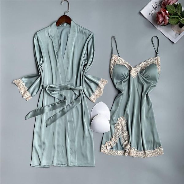 women's sleepwear lace bride bridesmaid wedding robe set faux silk women 2 piece nightgown with pads silky soft satin nightdress, Black;red
women's sleepwear lace bride bridesmaid wedding robe set faux silk women 2 piece nightgown with pads silky soft satin nightdress, Black;red