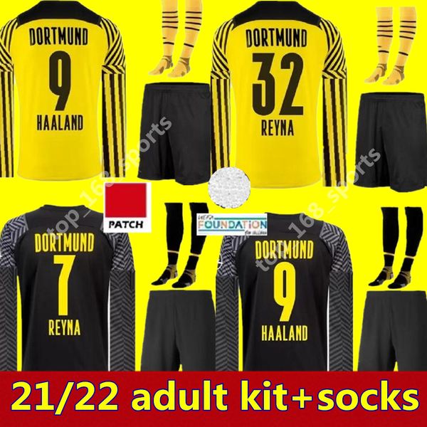 21 22 kit long sleeve dortmund haaland reus soccer jersey 2021 2022 home away 3rd bellingham sancho hummels brandt men football shirts, Black;yellow
21 22 kit long sleeve dortmund haaland reus soccer jersey 2021 2022 home away 3rd bellingham sancho hummels brandt men football shirts, Black;yellow