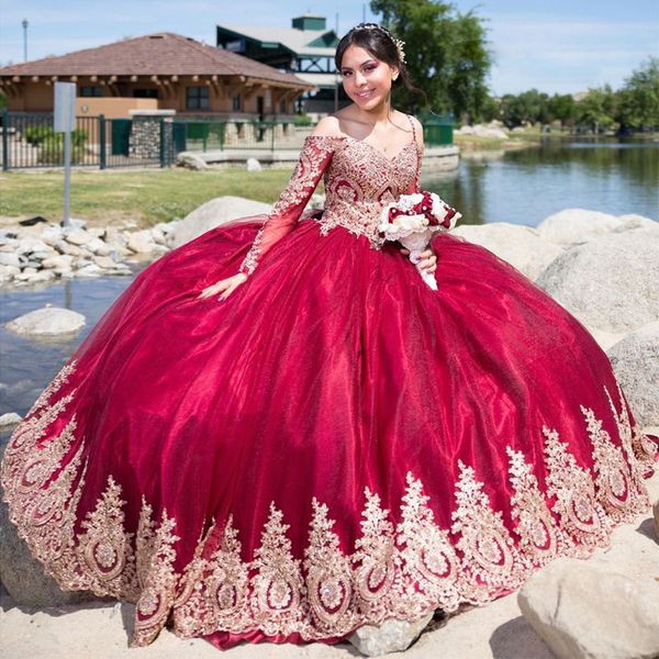 graceful long sleeves ball gown quinceanera dresses off the shoulder neck lace appliqued prom gowns sweep train tulle sweet 15 masquerade dr, Blue;red
graceful long sleeves ball gown quinceanera dresses off the shoulder neck lace appliqued prom gowns sweep train tulle sweet 15 masquerade dr, Blue;red