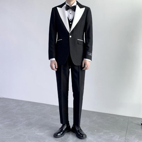 men's suits & blazers luxury wedding for men single button business formal casual 3 pieces office work party prom stage dress suit, White;black
men's suits & blazers luxury wedding for men single button business formal casual 3 pieces office work party prom stage dress suit, White;black