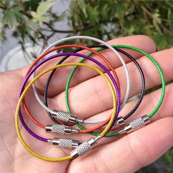 stainless steel keychain pvc insulated rubber wrapped stretch wire color key ring tag hanging buckle-black, Silver
stainless steel keychain pvc insulated rubber wrapped stretch wire color key ring tag hanging buckle-black, Silver