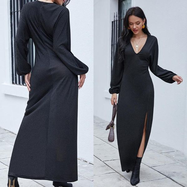casual dresses elegant for women long sleeve slit maxi dress autumn winter party outfits bodycon black clothing vestido longo robe, Black;gray
casual dresses elegant for women long sleeve slit maxi dress autumn winter party outfits bodycon black clothing vestido longo robe, Black;gray